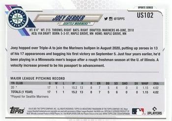 2021 Topps Update Joey Gerber Rookie US102 Seattle Mariners
