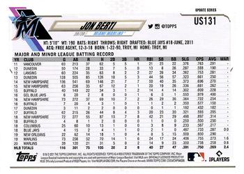 2021 Topps Update Jon Berti US131 Miami Marlins