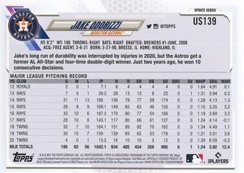 2021 Topps Update Jake Odorizzi US139 Houston Astros