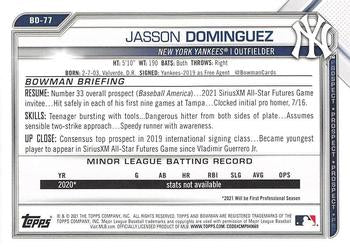 2021 Bowman Draft Jasson Dominguez BD-77 New York Yankees