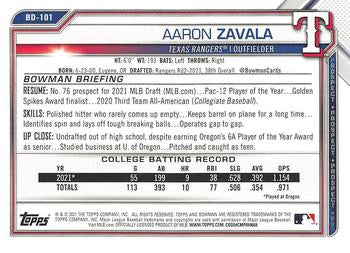 2021 Bowman Draft Aaron Zavala FBC 1st Bowman BD-101 Texas Rangers
