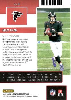 2021 Panini Contenders Season Ticket Matt Ryan #4 Atlanta Falcons