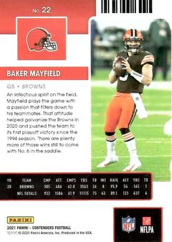 2021 Panini Contenders Season Ticket Baker Mayfield #22 Cleveland Browns