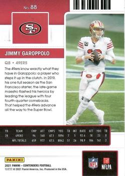 2021 Panini Contenders Season Ticket Jimmy Garoppolo #88 San Francisco 49ers
