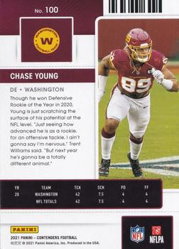 2021 Panini Contenders Season Ticket Chase Young #100 Washington Football Team
