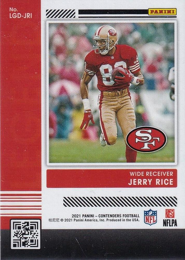 2021 Panini Contenders Legendary Contenders Jerry Rice LGD-JRI San Francisco 49ers