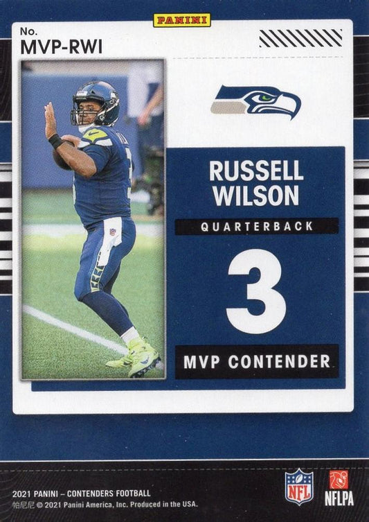 2021 Panini Contenders MVP Contenders Russell Wilson MVP-RWI Seattle Seahawks