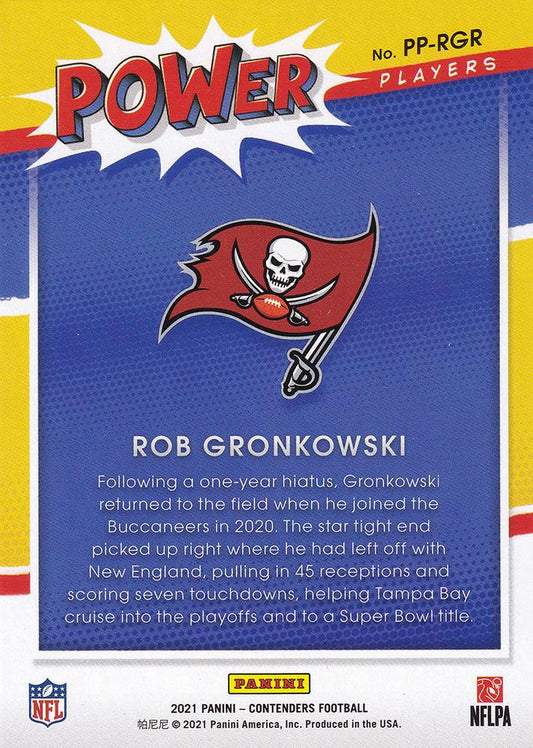 2021 Panini Contenders Power Players Rob Gronkowski PP-RGR Tampa Bay Buccaneers