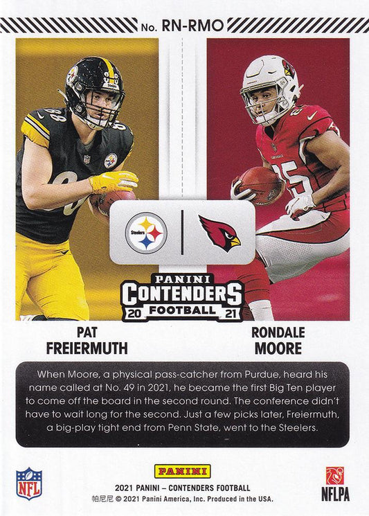 2021 Panini Contenders Round Numbers Pat Freiermuth / Rondale Moore RN-RMO Pittsburgh SteelersArizona Cardinals