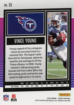 2022 Panini Score Base Vince Young #35 Tennessee Titans