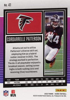 2022 Panini Score Base Cordarrelle Patterson #41 Atlanta Falcons