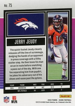 2022 Panini Score Base Jerry Jeudy #75 Denver Broncos