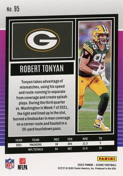 2022 Panini Score Base Robert Tonyan #95 Green Bay Packers