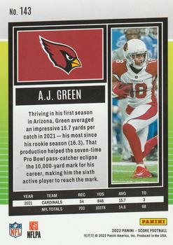 2022 Panini Score Base A.J. Green #143 Arizona Cardinals