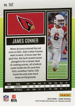 2022 Panini Score Base James Conner #147 Arizona Cardinals