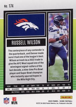 2022 Panini Score Base Russell Wilson #174 Denver Broncos