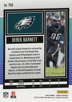 2022 Panini Score Base Derek Barnett #246 Philadelphia Eagles