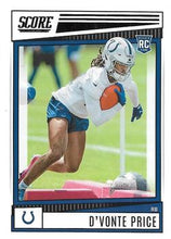 تحميل الصورة إلى عارض المعرض، 2022 Panini Score Rookies D'Vonte Price RC #339 Indianapolis Colts