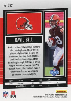 2022 Panini Score Rookies David Bell RC #382 Cleveland Browns