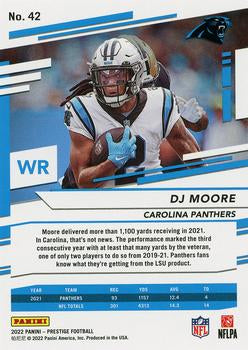 2022 Panini Prestige Base DJ Moore #42 Carolina Panthers