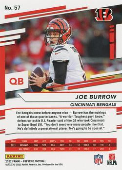2022 Panini Prestige Base Joe Burrow #57 Cincinnati Bengals