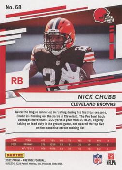 2022 Panini Prestige Base Nick Chubb #68 Cleveland Browns