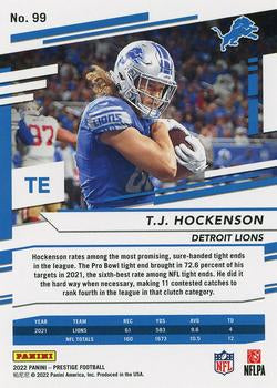 2022 Panini Prestige Base T.J. Hockenson #99 Detroit Lions