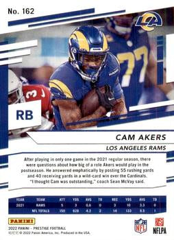 2022 Panini Prestige Base Cam Akers #162 Los Angeles Rams