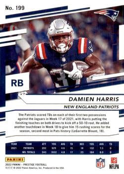 2022 Panini Prestige Base Damien Harris #199 New England Patriots