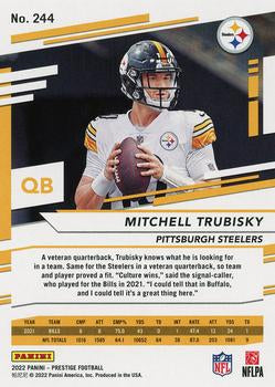 2022 Panini Prestige Base Mitchell Trubisky #244 Pittsburgh Steelers