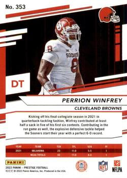 2022 Panini Prestige Rookies Perrion Winfrey RC #353 Cleveland Browns