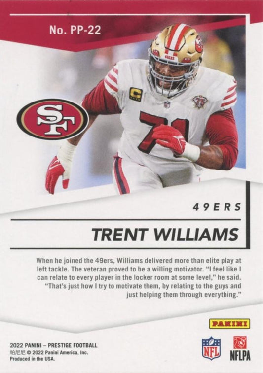 2022 Panini Prestige Prestigious Pros Trent Williams PP-22 San Francisco 49ers