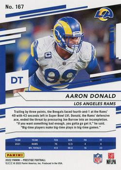 2022 Panini Prestige Xtra Points Diamond Aaron Donald #167 Los Angeles Rams