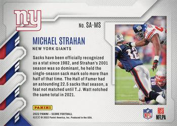2022 Panini Score Sack Attack Michael Strahan SA-MS New York Giants