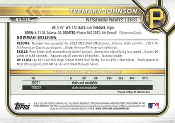 2022 Bowman Draft Termarr Johnson FBC 1st Bowman BD-130 Pittsburgh Pirates