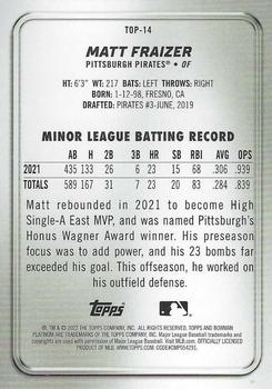 2022 Bowman Platinum Top Prospects Matt Fraizer #TOP-14 Pittsburgh Pirates
