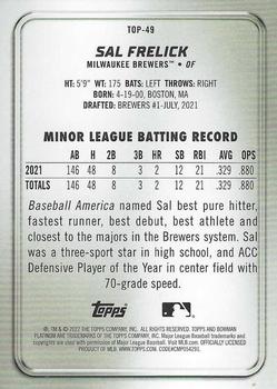 2022 Bowman Platinum Top Prospects Sal Frelick #TOP-49 Milwaukee Brewers