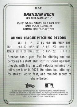 2022 Bowman Platinum Top Prospects Brendan Beck #TOP-91 New York Yankees