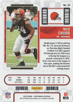2022 Panini Contenders Season Ticket Nick Chubb # 24 Cleveland Browns