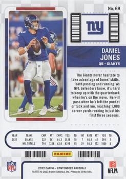 2022 Panini Contenders Season Ticket Daniel Jones # 69 New York Giants