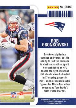 2022 Panini Contenders Legendary Contenders Rob Gronkowski LGD-RGR New England Patriots