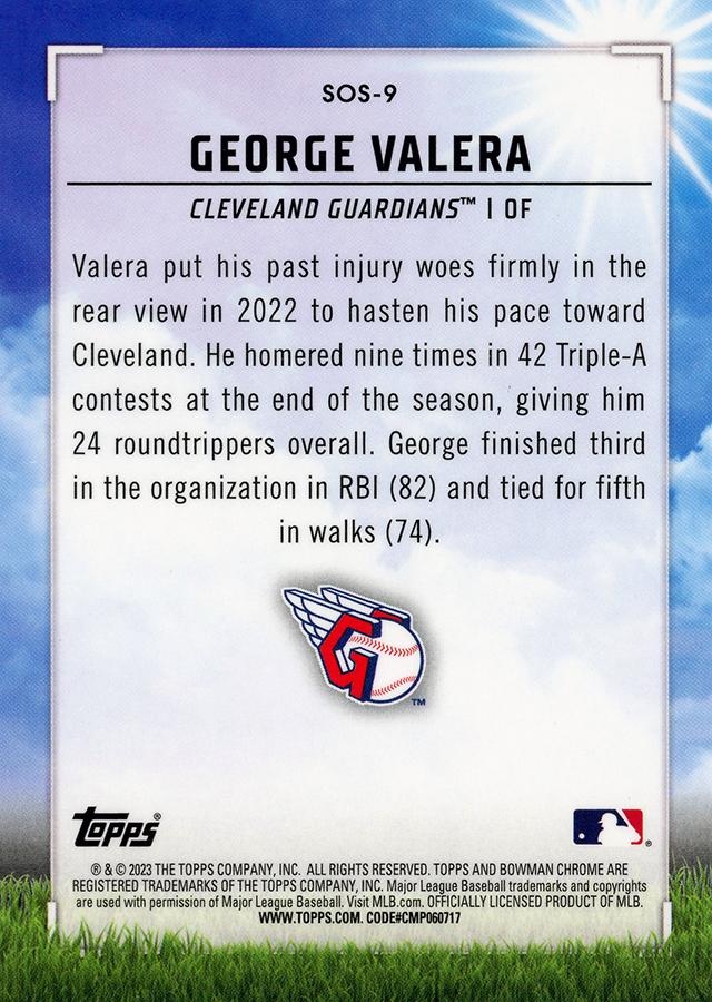 2023 Bowman Chrome Sight On September George Valera SOS-9 Cleveland Guardians