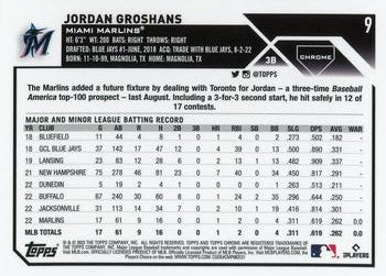2023 Topps Chrome Jordan Groshans RC #9 Miami Marlins