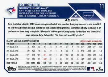 2023 Topps Chrome Bo Bichette #11 Toronto Blue Jays