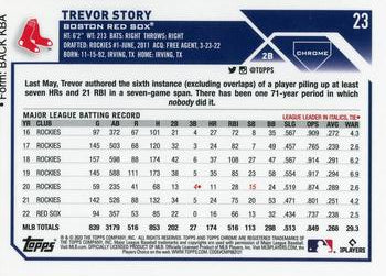 2023 Topps Chrome Trevor Story #23 Boston Red Sox
