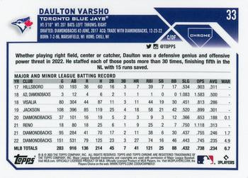 2023 Topps Chrome Daulton Varsho #33 Toronto Blue Jays