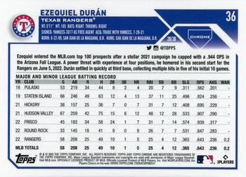 2023 Topps Chrome Ezequiel Durán RC #36 Texas Rangers
