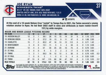 2023 Topps Chrome Joe Ryan #37 Minnesota Twins