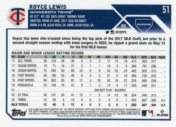 2023 Topps Chrome Royce Lewis #51 Minnesota Twins