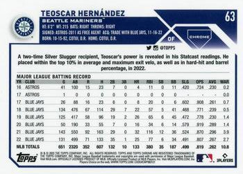 2023 Topps Chrome Teoscar Hernández #63 Seattle Mariners